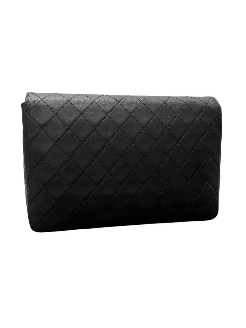 Chanel Quilted Lambskin CC Logo Chain Shoulder Bag Black